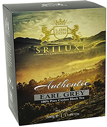 SRILUXE - Premium Quality Ceylon Earl Grey Loose Leaves Luxury Tea Exquisite Taste | Brew as Hot, Iced or Kombucha Tea | Powerful ANTI-OXIDANTS | 500g |