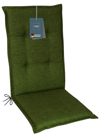 LILENO HOME Cuscini per sedia da giardino - Set da 1 con schienale alto in verde - Comodi cuscini per sedie da giardino