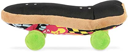 P.L.A.Y. Niedliches Plüsch-Hundespielzeug, 1990er Jahre, klassisches Design, langlebig, quietschend, ideal für Welpen & kleine, maschinenwaschbar, recycelte Materialien (Kickflippin K9 Skateboard)