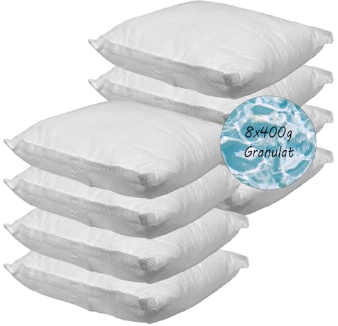 Mojawo Lot de 8 sachets de recharge XXL pour déshumidificateurs d'humidité - Boîte XXL - Granulés de recharge