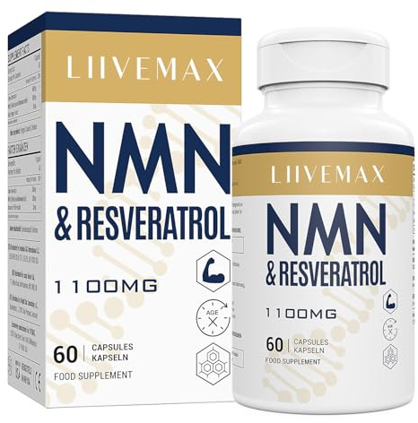 NAD+ & Trans-Resveratrol Complex 1100mg | Anti-Aging Antioxidant Supplement | Enhanced with Black Pepper for Superior Absorption (60 Count (Pack of 1))