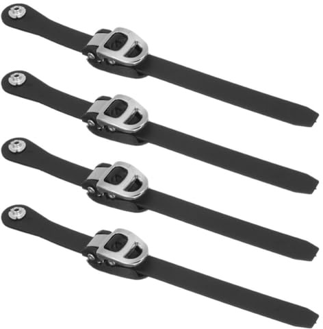 Yardwe Roller Skates Tie, 4Pcs Adjustable Ratchet Buckle Straps Skate Accessories for Inline Skating Ice Hockey and Outdoor Sports, Black