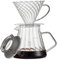 Vandroop Caffettiera in vetro da 600 ml con filtro in vetro – vetro alto borosilicato, Pour Over Coffee Machine, filtro permanente per caffè, caffettiera con coperchio, accessori per caffè (senza