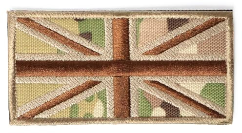 Multicam kamouflage Union Jack flagga lapp brittisk militär krok och ögla emblem 10 x 5 cm armé Airsoft emblem MTP CP UK