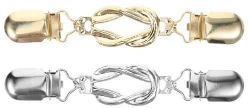 Housoutil Koftklämma, 2 st kofta klämma för kvinnor, vintage silver sjalklämma, gyllene klädklämstift, vintage retro halsband för klänning, skjorta, brosch