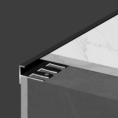 Profilé de bord d'escalier en métal, protection d'angle pliable en forme de F en aluminium pour escaliers et sols – 3 pièces x 0,9 m de long pour marches stratifiées, parquets et carrelages