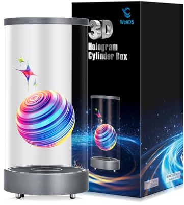 WeADS Hologram Fan，3D Hologram Projector with WiFi Connetion, Charge Type C and Compatible With Mp4, Jpg for Halloween,Christmas,Thanksgiving,Easter,Birthday Gifts (Silver)