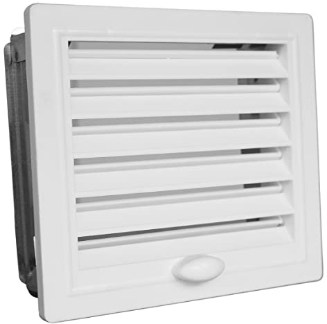 Upmann 50147 Lüftungsgitter Ventilation Grille Plastic with mounting Frame 200 x 200 Adjustable, White
