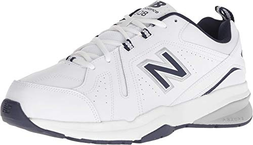 New Balance Men's 608 V5 Casual Comfort Cross Trainer, White/Navy, 11 Wide