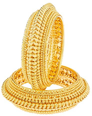 Efulgenz Indian Bangles for Women Traditional Bridal Bracelet Kada Bangles Set Bollywood Wedding Bracelet Bangle Jewelry for Women (2 Pcs) Size 2.6