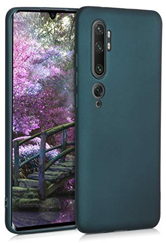kwmobile Case kompatibel mit Xiaomi Mi Note 10 / Note 10 Pro Hülle - Schutzhülle aus Silikon metallisch schimmernd - Handyhülle Metallic Petrol