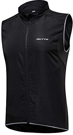 DAIHAN Homme Maillot Cyclisme sans Manches Gilet VTT Coupe-Vent Ultraléger Respirant Gilet avec Poches pour Course à Pied ou Vélo Noir 4XL