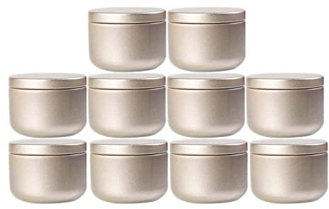 30 Stück Mattgold Metall Kerzendosen Aluminium Leere Kerzendosen Runde Dose Glas Teedosen Vorratsbehälter für Tee Bonbons Gewürz und Geschenk (50ml)