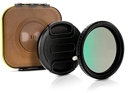 JJC Filtre à densité neutre variable 72 mm + filtre polarisant circulaire CPL, 2 en 1 ND2 ND4 ND8 ND16 ND32 réglable dégradé dégradé pour objectifs d'appareil photo 72 mm