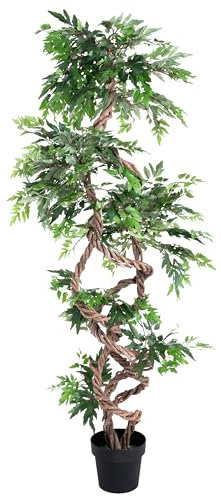 Blooming Artificial - Faux Japanese Tree, Artificial Japanese Fruticosa Indoor Tree in Pot with Bonsai Style Foliage (120cm/4ft)