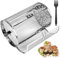 Rotisserie Basket with Oil Brush Stainless Steel Grill Roaster Drum Oven Round Rack Cage Heat Resistant 360° Rotating Air Fryer Accessory 12X18cm for Peanut Coffee Bean Nuts BBQ Walnut (with brush)
