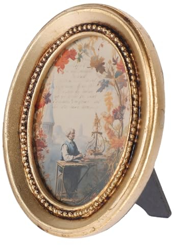 Garneck Cornice portafoto decorativa cornice portafoto creativa vintage porta foto ovale da parete Europa piccola resina