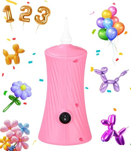 Pompe à Ballons électrique pour Ballon Long,30W Gonfleur Ballon Electrique,Pompe à Ballons électrique pour Les Ballons de Mariage, Gonfleur Ballon,Anniversaire et fête,Pompe Ballon Anniversaire,Rose