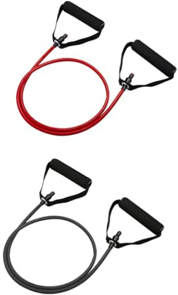 GXGM 2 Pezzi Fasce Elastiche con Maniglie e Ancoraggio per Porta Elastici Fitness Bande di Resistenza per Potenziamento della Forza e Fisioterapia