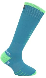 Eurosock Snowbase Ski/Board Jr. 2-Pack (Toddler/Little Kid/Big Kid) - Socks for Kids - Acrylic Microsupreme Turquoise SM (4.5+ Big Kid) One Size