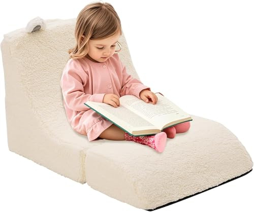 YULEYU Sofa Bebe 2 en 1, Sofá Cama Convertible a Tumbona, Silla Extra Ancha Suave con Funda Extraíble, para Niñas y Niños, Regalo Ideal para Día del Niño y Cumpleaños
