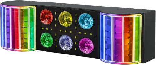 N-GEAR Party Bar tre LED-ljusstång PAR och Derby 50 W RGBW-lampsystem med stativ stroboskopiska effekter och fjärrkontroll för fester, affärsscener och evenemang, svart