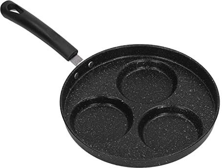 Yechiry Sartén para Huevos Antiadherente de 3 Tazas con Ergonómico, Máquina para Hacer Tortillas de Hierro Fundido Calentada Uniformemente, Sartén para Huevos para Hamburguesas y Panqueques