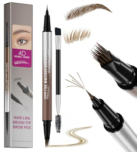 Erinde Lápiz de Cejas Microblading 2 en 1 Doble Punta, Punta Multi-Ramitas y Punta Precisa, Resistente al Agua, Cejas Naturales y Definidas, Larga Duración y Fácil Aplicación #01