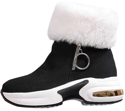 EODJXIO Scarponcini Impermeabili Uomo 2026 Stivaletti Neri Stivali Grigi Imbottiti Scarpe Barefoot Donna Invernali Pelo Trekking (Nero,36)