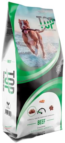 Pet's Garden Top Beef Crocchette per Cani Gusto Manzo Alimento Cibo Secco Adatto a Cani Adulti di Taglia Media/Grande di Tutte le Razze Sacco da 20 kg Prodotto Italiano
