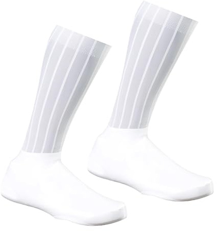 LeeQinersw 2 Piezas Cubierta para Zapatos de Ciclismo Resistente Al Viento con Tejido de Rayas Y Función Antideslizante Adecuada para Viajes en Bicicleta Paseos, White S