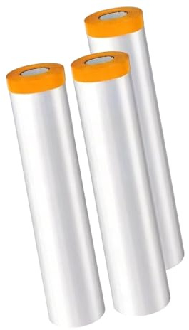 3 rollos de película protectora multiusos para muebles, a prueba de polvo, pintura de pared, cubierta protectora para proyectos de renovación, película impermeable duradera para el hogar