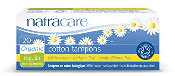 Natracare Non-Applicator 100% Organic Cotton Tampons, Regular, Totally Chlorine Free, Biodegradable and Compostable (CASE of 12 Packs, 240 Tampons Total)