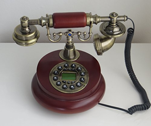 DESIGNO Replica Antique Telephone Vintage Home Landline Corded Working Classical Phone Machine (Wooden)
