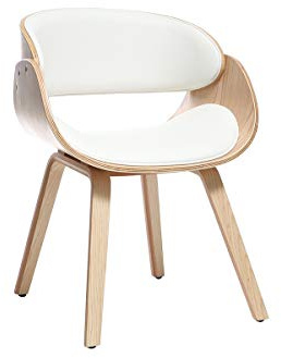 Miliboo Design-Stuhl Weiß und helles Holz Bent