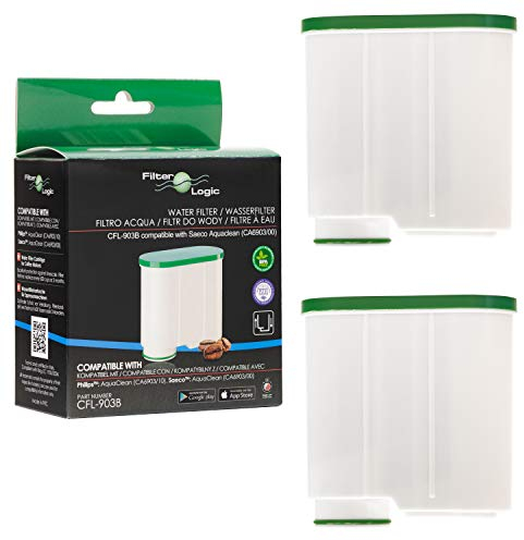 FilterLogic CFL-903B | Pacco da 2 - Filtro acqua e anticalcare compatibile con Philips Saeco AquaClean CA6903/10 CA6903/22 CA6903 Cartuccia filtrante Aqua Clean per macchina da caffè e espresso