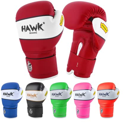 Kids Boxing Gloves for Kids Children Youth Punching Bag Kickboxing Muay Thai Mitts MMA Training Sparring Gloves Red, 6 oz