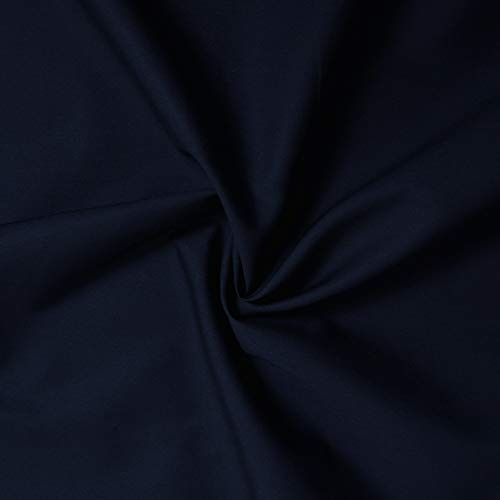 designers-factory Poplin tyg av 100 % bomull (marinblå, 3 m x 1 m46)