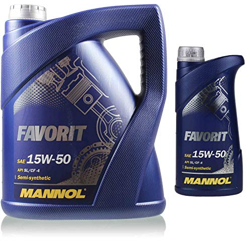 6 Liter MANNOL Motoröl Favorit 15W-50 API SL/CF/CF-4 Engine Oil Öl 11192463