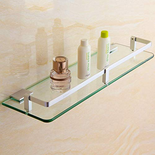 MKKSLR Bad Ablage, Bad Regale Wandmontage Dusche Caddy Bad Korb Glas Regal Rack 4,2 (Größe: 50 cm)