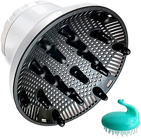 Universal Hair Diffuser, Hair Dryer Diffuser Attachment for Curly and Natural Wavy Hair, Professional Blow Dryer Diffuser, Adjustable from 1.4 Inch to 2.6 Inch