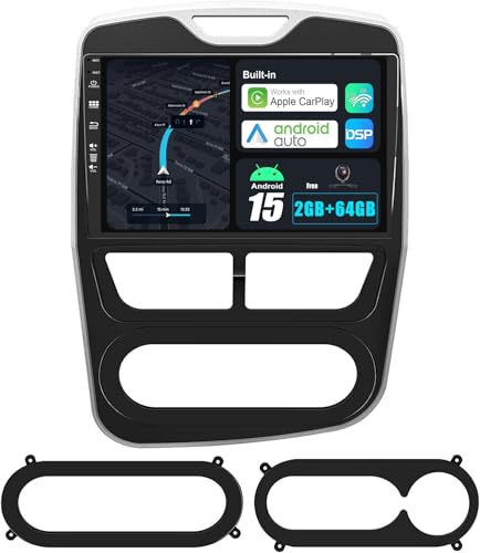 JOYX Android 13 Bilradio för Renault Clio (2012-2016) - [2G+32G] - 2 DIN GPS - 10,1 tum - GRATIS bakre kamera - Stöd Dab ratt Bluetooth WLAN Carplay 4G Android Auto Mirrorlink
