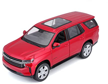 Maisto M31533 Chevy Tahoe 1/24 Red Plastic Miniature Vehicle for Children from 3 Years Old Ideal for Stimulating the Imagination and Creativity of Little Ones.