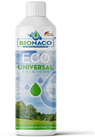 BIONACO ECO Universal Reiniger Konzentrat, 1 Liter, Allesreiniger für Boden und Oberflächen, leistungsstarker und nachhaltiger Industriereiniger ohne zusätzliche Duft- oder Farbstoffe