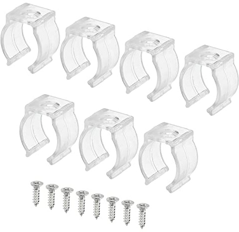 sourcing map T5 U Clips Soporte de Tubo Led Luz, Accesorio Plástico Tubo Abrazaderas con Tornillos para LED Bombillas Techo Lámpara, Paquete de 10