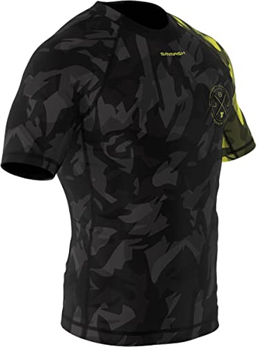 SMMASH Helion Rashguard Hombre Manga Corta, Camisetas Hombre para MMA, Artes Marciales, Krav Maga, BJJ, K1, Karate, Material Transpirable y Antibacteriano