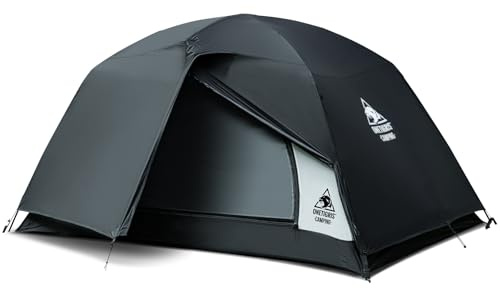 OneTigris Stella 4 Season Camping Tent Backpacking 2 Person Waterproof Lightweight Easy Setup Instant 3000mm Waterproof Rating Outdoor Hiking Tent, Black