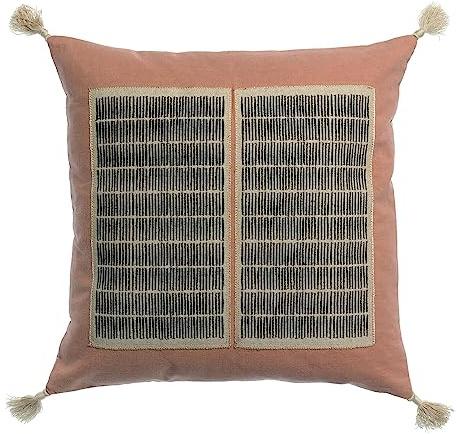 Vivaraise Coussin brodé Yaël Bois de Rose 45 x 45 cm