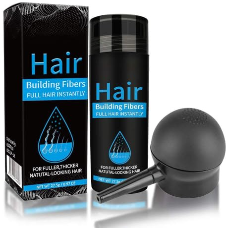 Fibras Capilares con Aplicador, Fibras Para La Construcción Del Cabello, Fibras Capilares Para Del Queratina, Corrector De PéRdida De Cabello Manchas Calvas, Polvo Para El Cabello (Marrón medio)