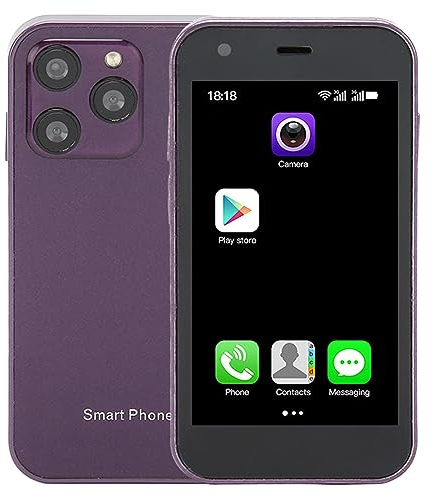 Entsperrtes Handy, XS15 3G WiFi-Smartphone, 2 GB 16 GB, Dual-SIM-Smartphone, 3-Zoll--Kindertelefon für Android 8.1 (Lila)